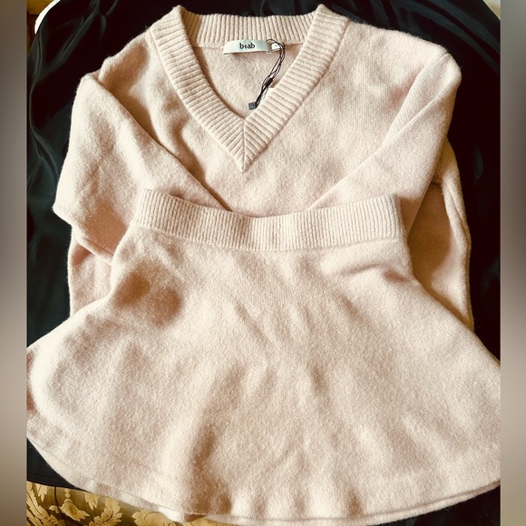 NWT b+ab Knitted Pink Alpaca Wool-Blend Two-Piece Matching Set XS - Picture 12 of 12